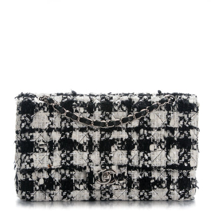 Chanel Tweed Medium Double Flap Black White 1 of 8
