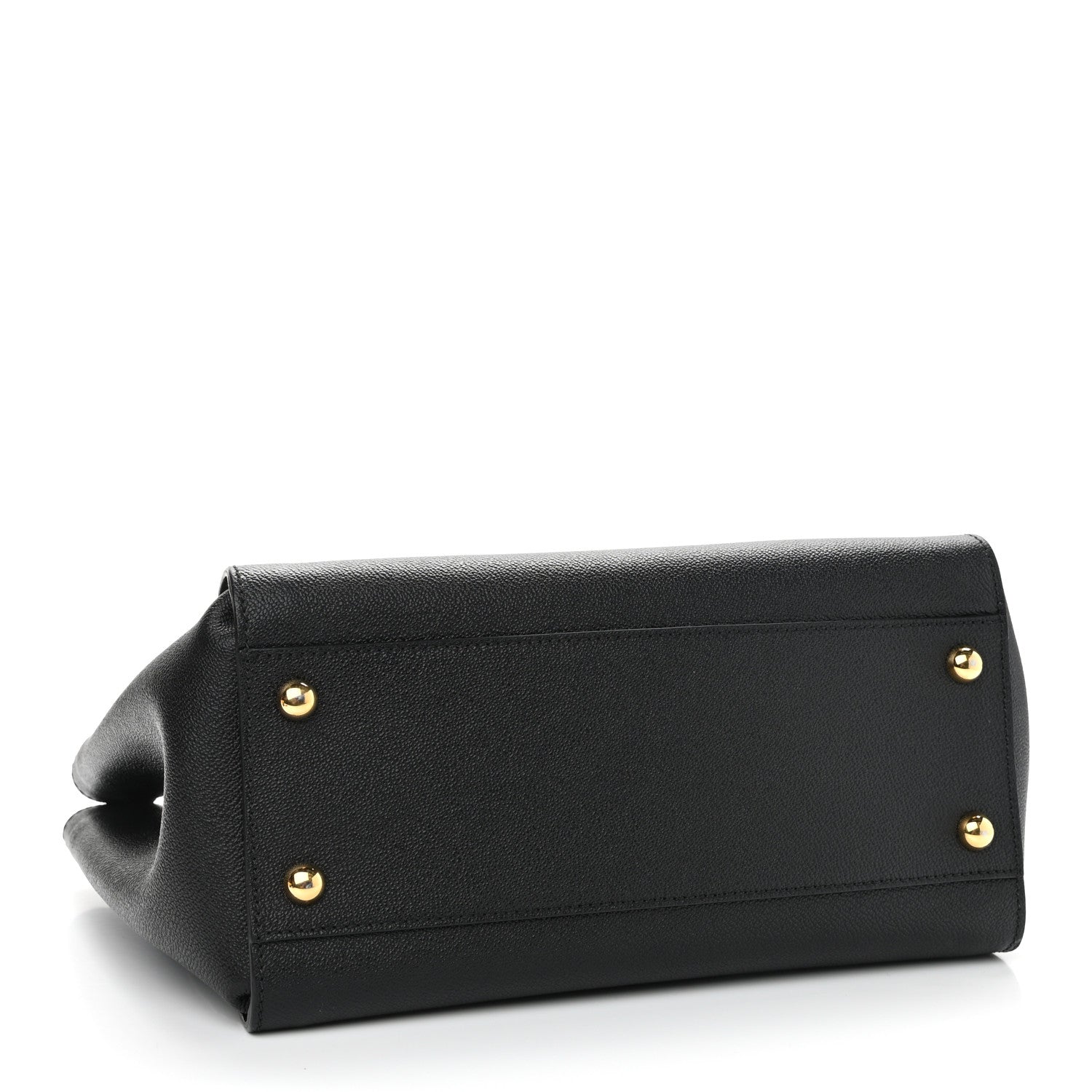Burberry Soft Grain Calfskin Medium Buckle Tote Black 3 of 10