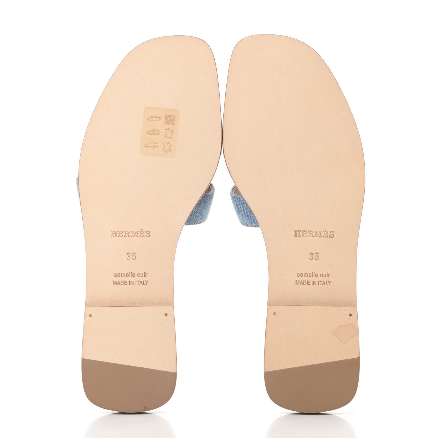 Hermes Denim Canvas Oran Sandals 36 Bleu Clair 5 of 9