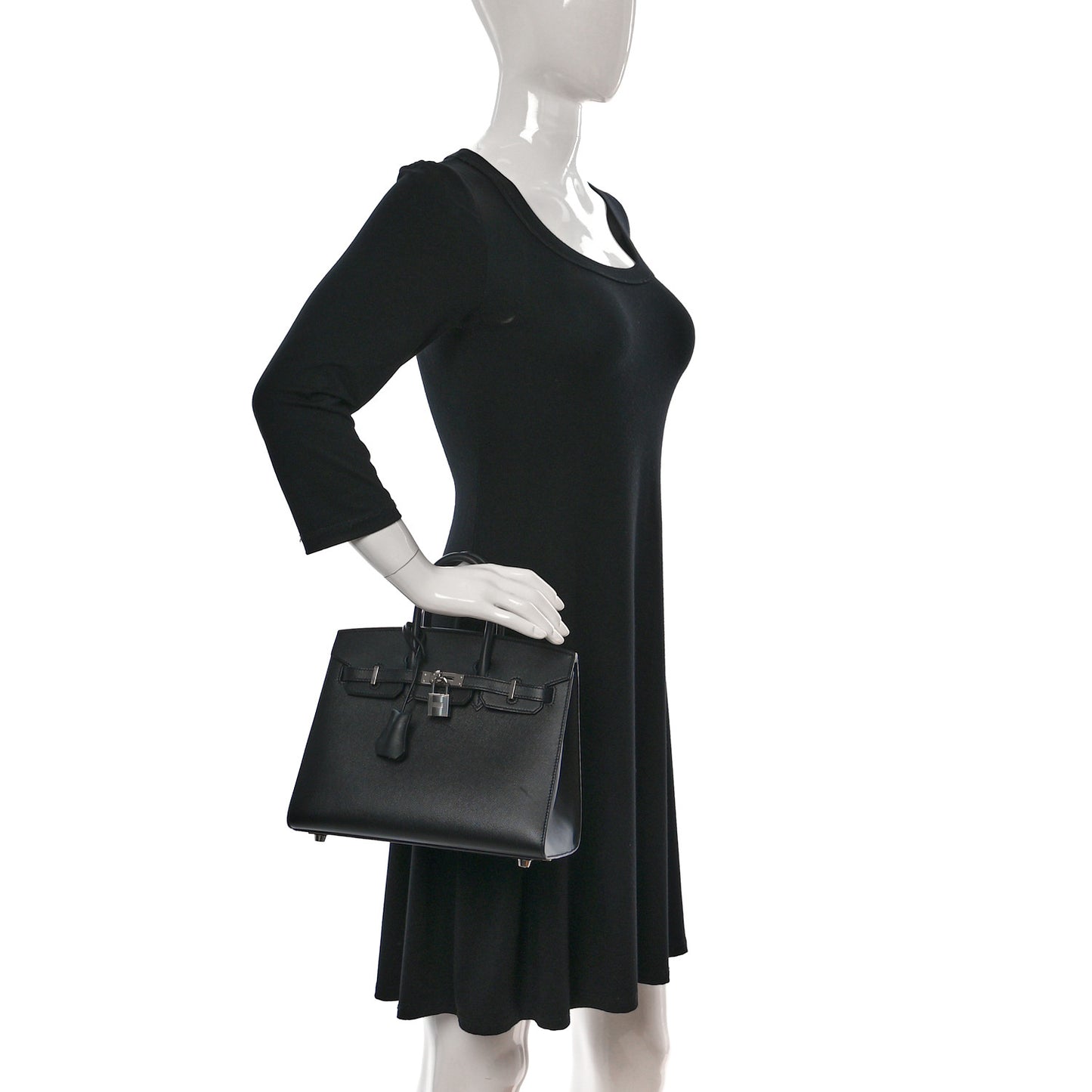 Madame Calfskin Birkin Sellier 25 Black