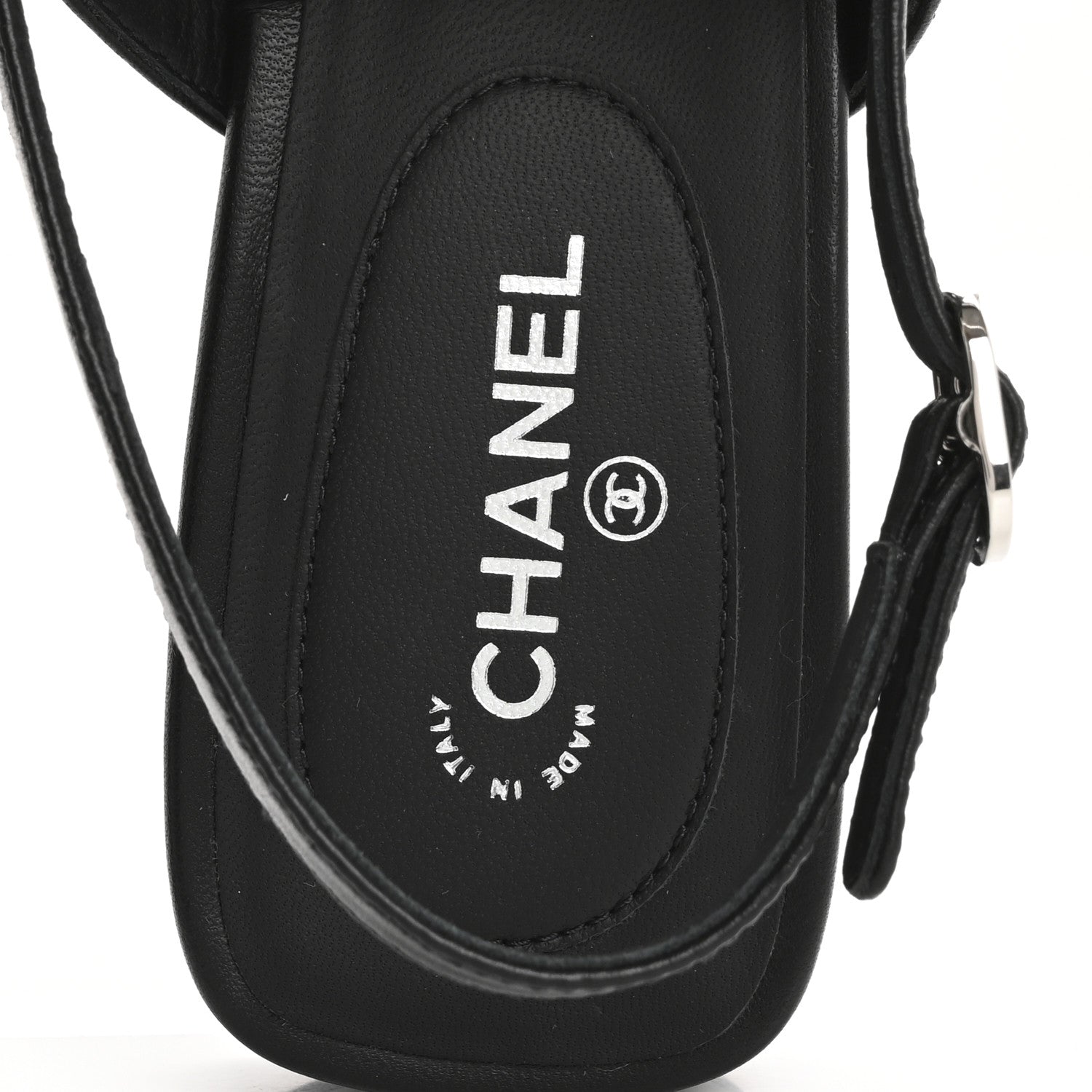Chanel Lambskin Camellia Thong Sandals 38 Black White 7 of 10