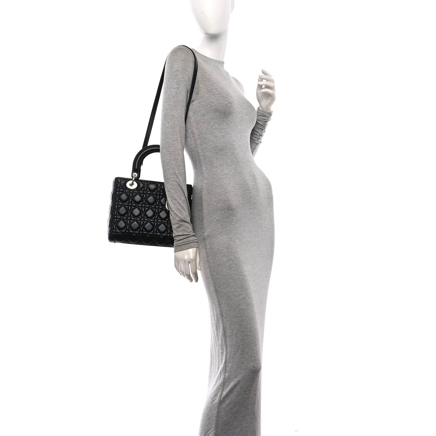 Lambskin Cannage Medium Lady Dior Black