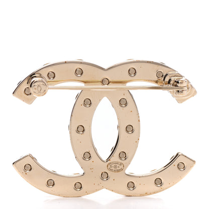 Chanel Crystal CC Brooch Gold 3 of 5