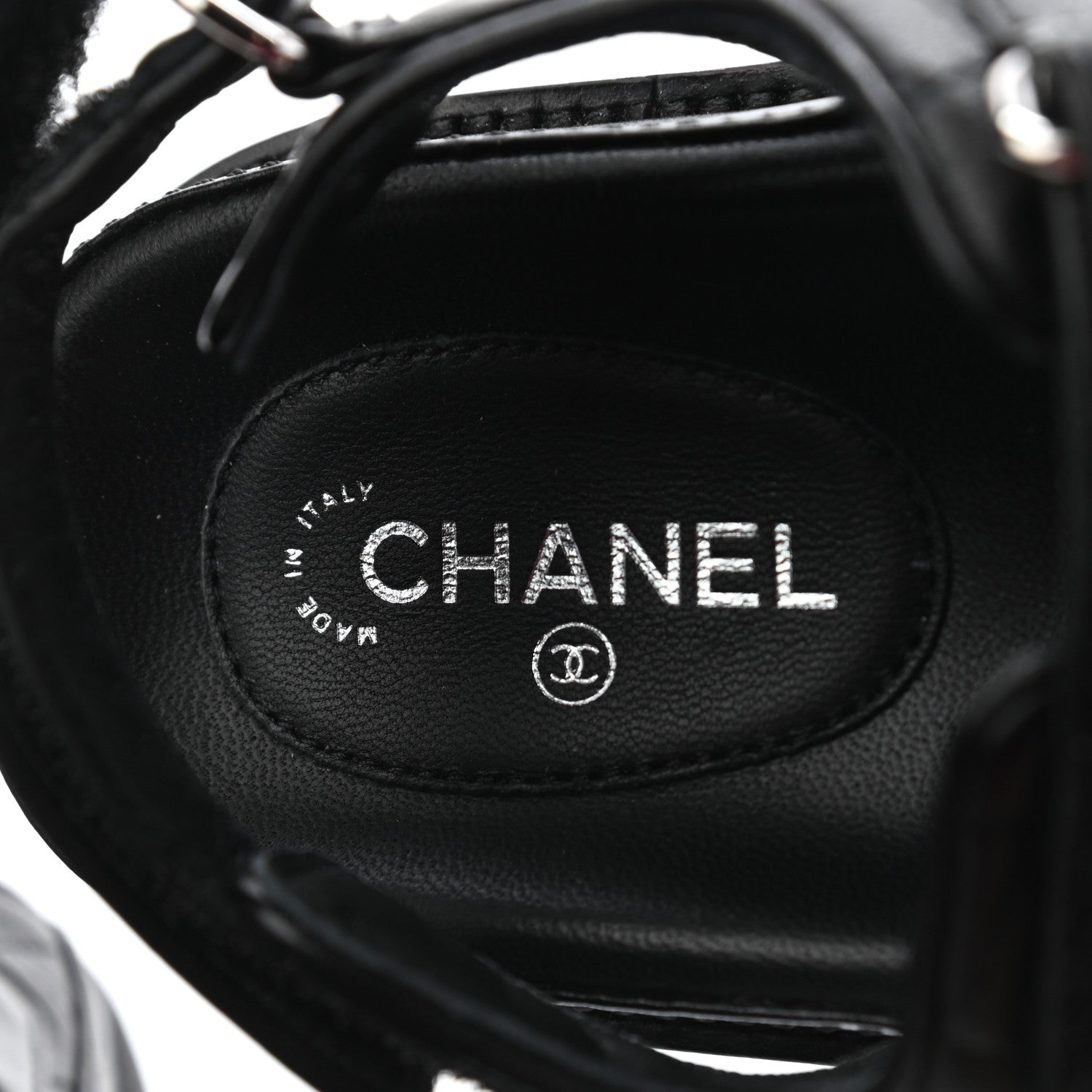 Chanel Lambskin Quilted Velcro Dad Sandals 36 So Black 7 of 8