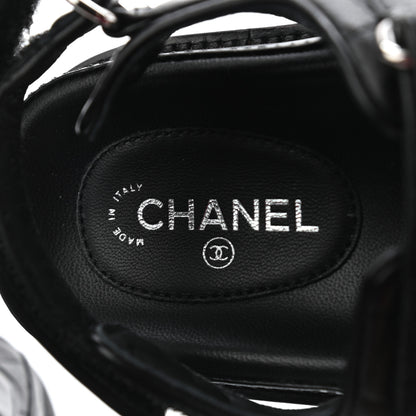 Chanel Lambskin Quilted Velcro Dad Sandals 36 So Black 7 of 8