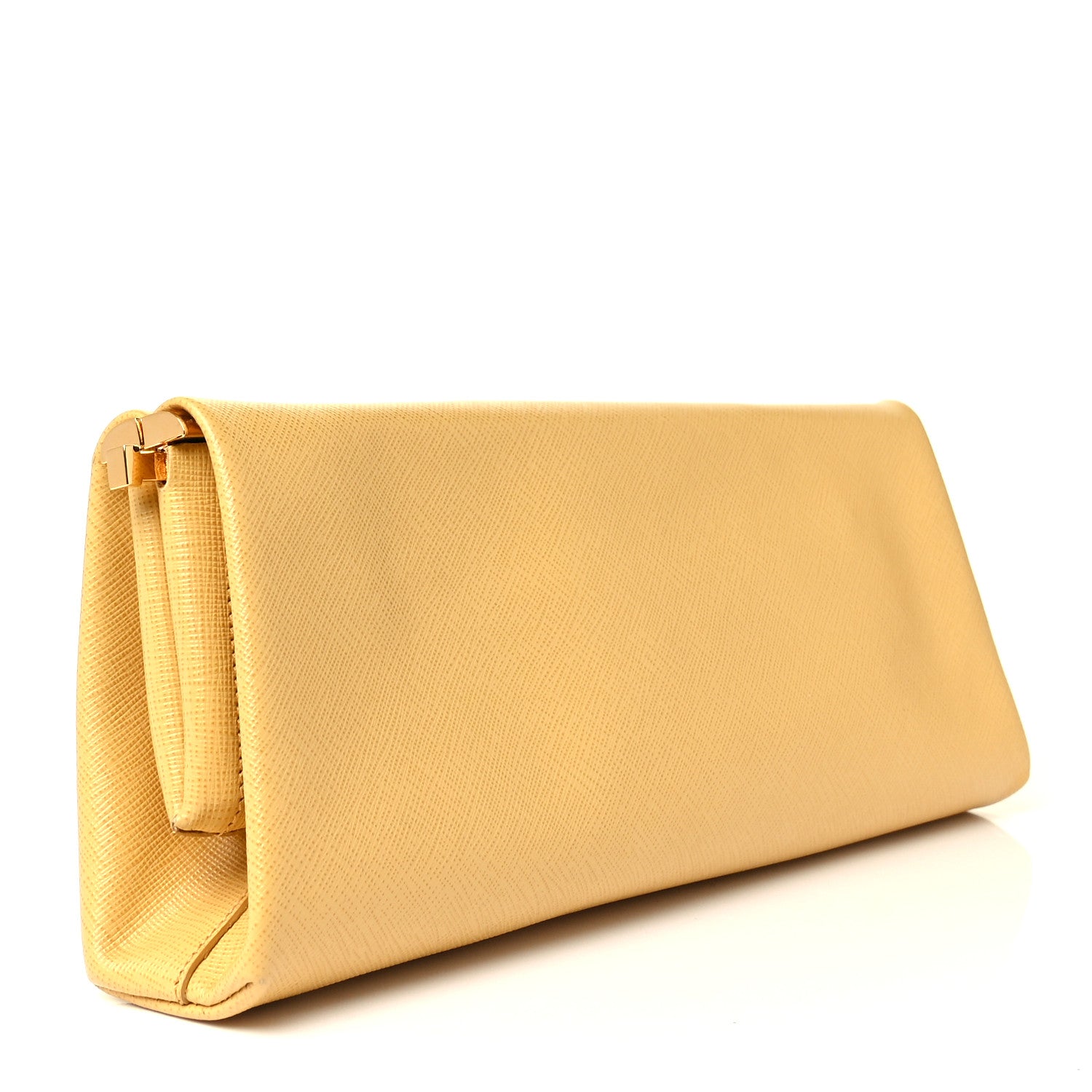 Prada Saffiano Lux East West Frame Clutch Ginestra 3 of 12