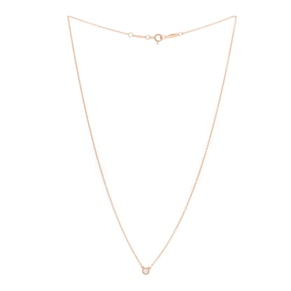 Tiffany 18K Rose Gold Diamond .07ct Elsa Peretti Diamonds by the Yard Pendant Necklace 2 of 4