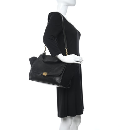 Celine Vernice Suede Medium Trapeze Black 2 of 15