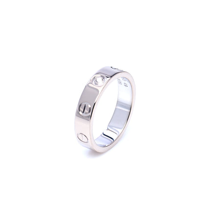 Cartier 18K White Gold Diamond 4mm LOVE Wedding Band Ring 49 4.75 4 of 6