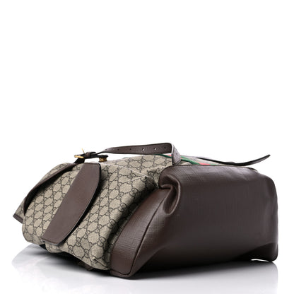 Gucci GG Supreme Monogram Medium Ophidia Double Buckle Backpack Brown 4 of 14