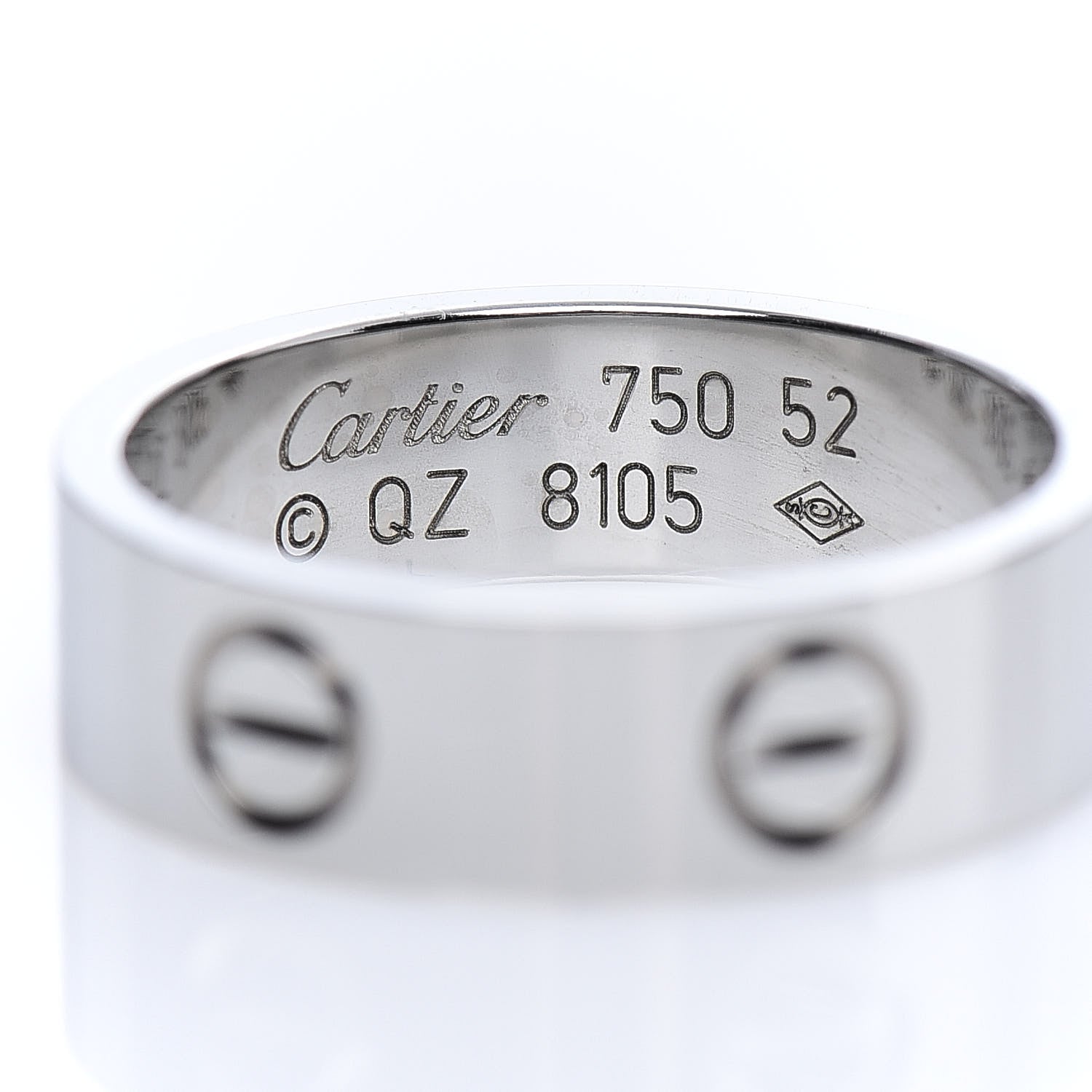 Cartier 18K White Gold 5.5mm LOVE Ring 52 6 4 of 4