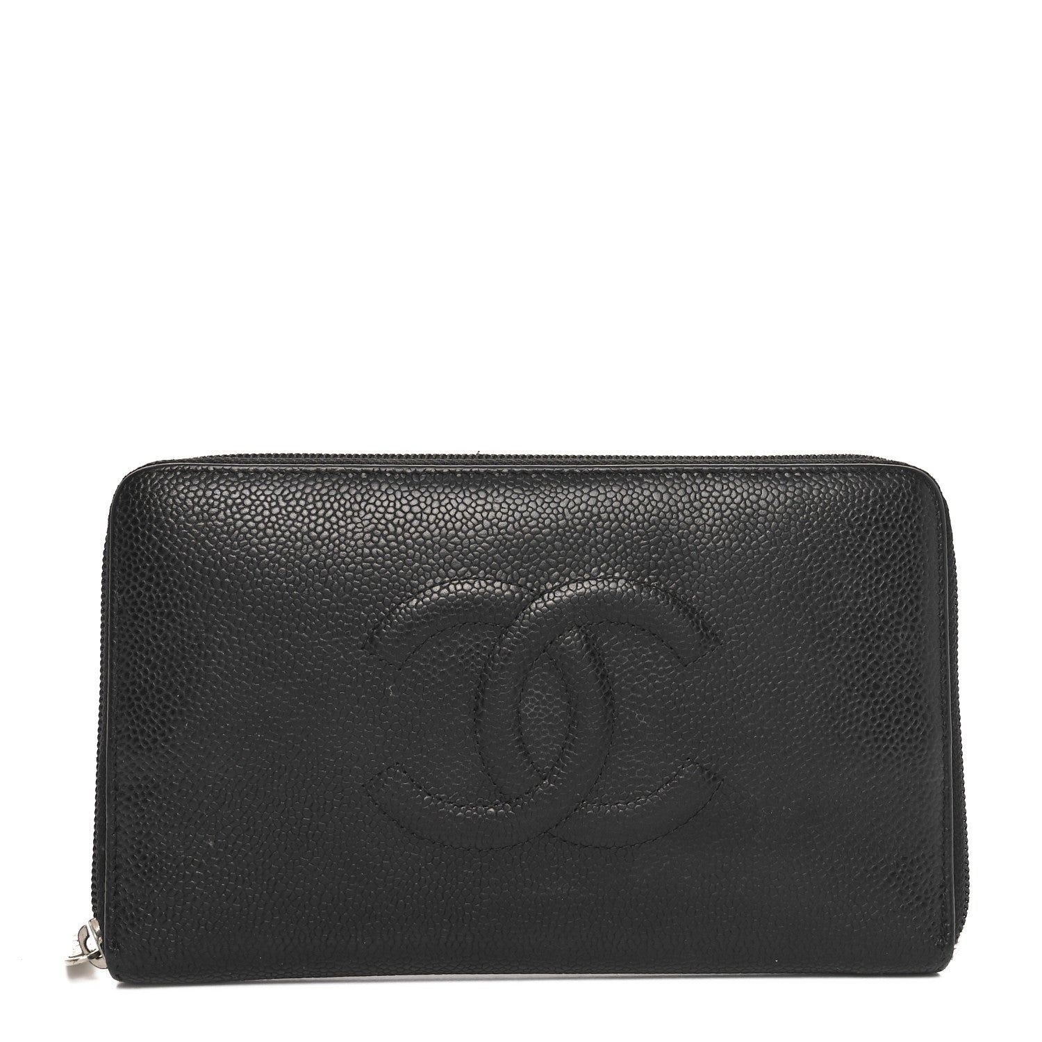 Chanel Caviar CC Timeless Large Zip Around Wallet Black 1 of 12
