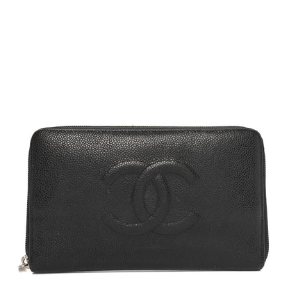 Chanel Caviar CC Timeless Large Zip Around Wallet Black 1 of 12