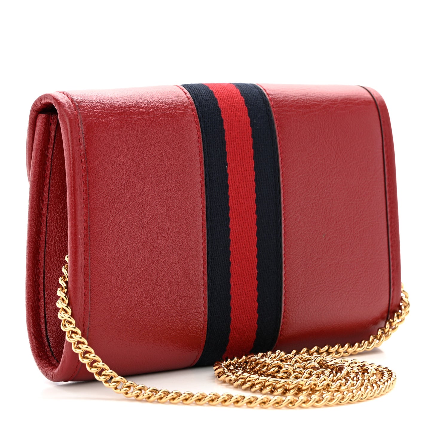 Textured Calfskin Web Mini Rajah Slim Flap Shoulder Bag Romantic Cherry