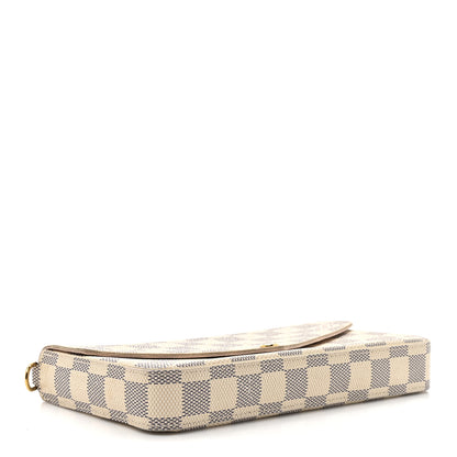 Louis Vuitton Damier Azur Pochette Felicie Chain Wallet Rose Ballerine 4 of 13