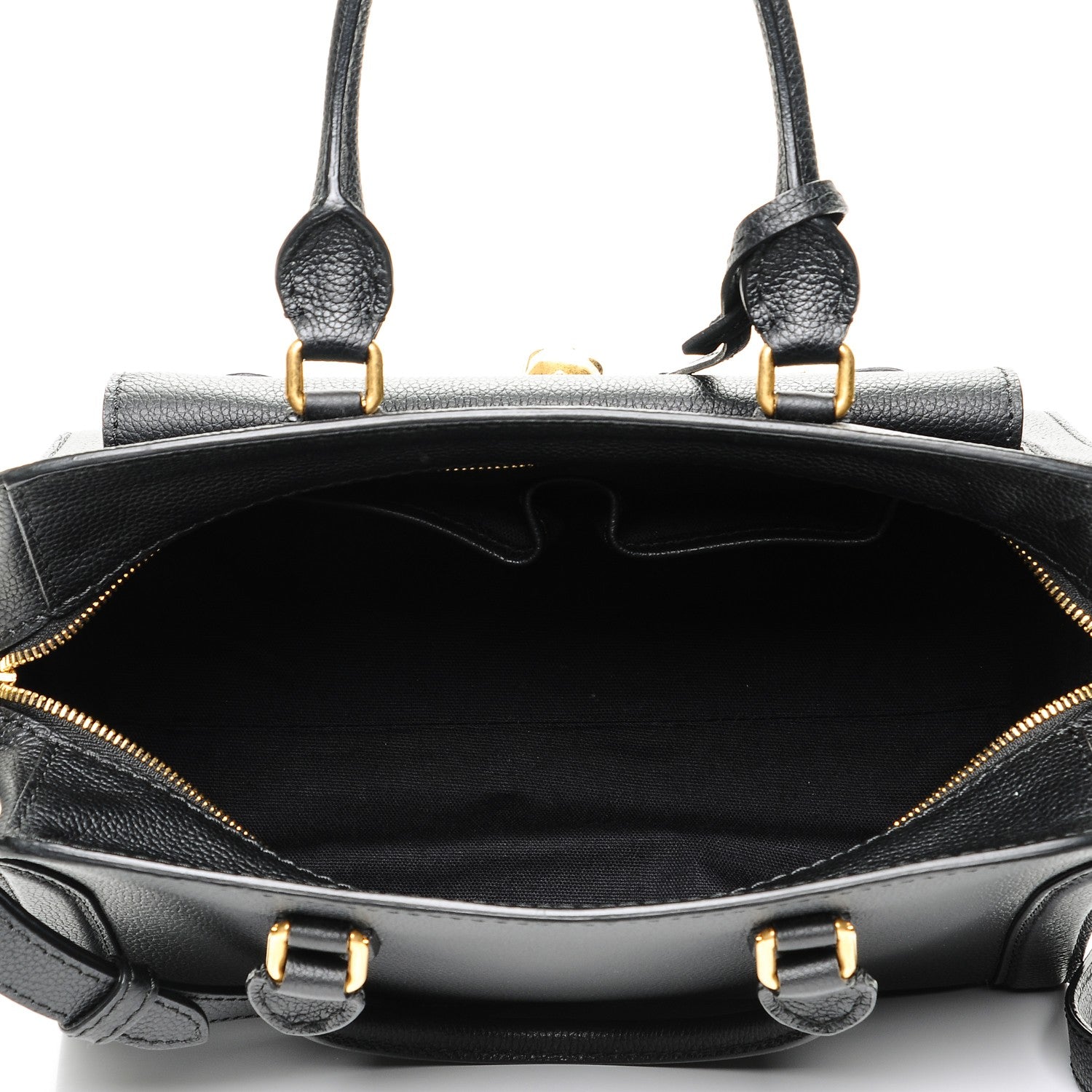 Alexander McQueen Pebbled Calfskin Padlock Pocket Tote Black 5 of 6