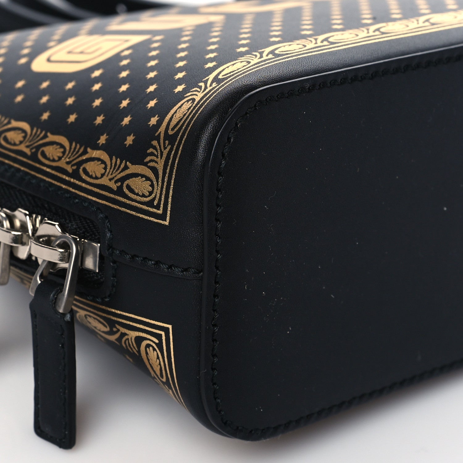 Gucci X SEGA Calfskin GUCCY Stars Mini Dome Shoulder Bag Black Gold 10 of 11