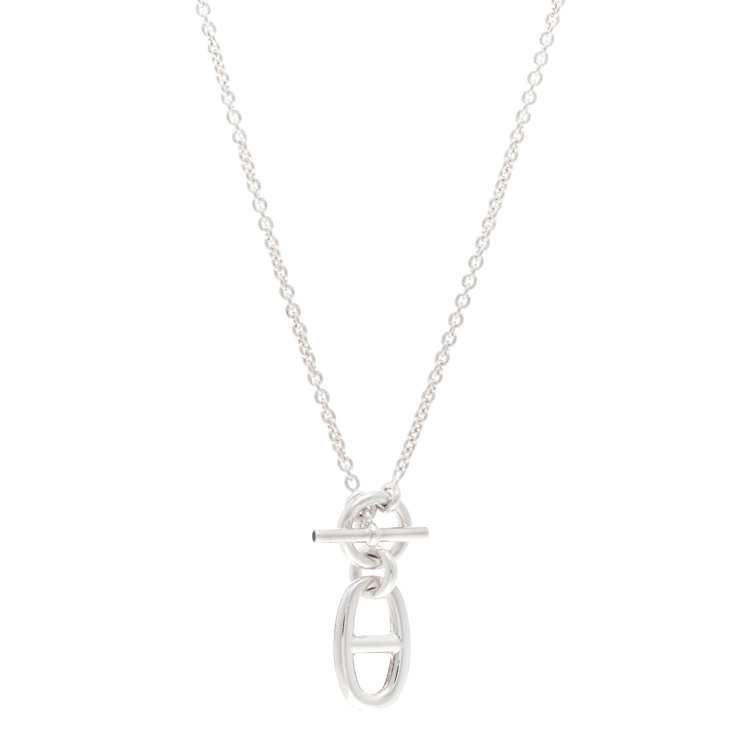 Hermes Sterling Silver Amulette Chaine d'Ancre Necklace 1 of 5