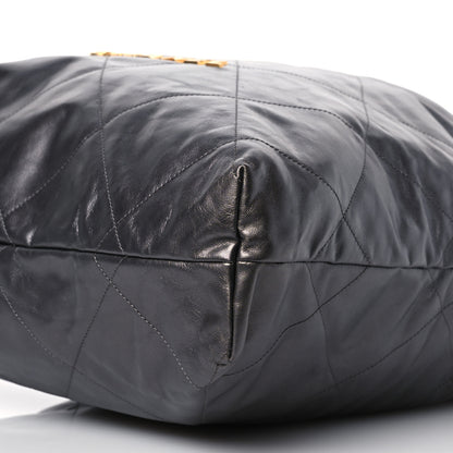 Chanel Shiny Calfskin Quilted Large Chanel 22 Grey 12 of 15