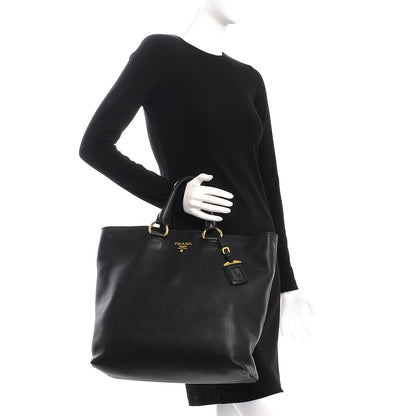 Prada Vitello Daino Tote Nero Black 3 of 14