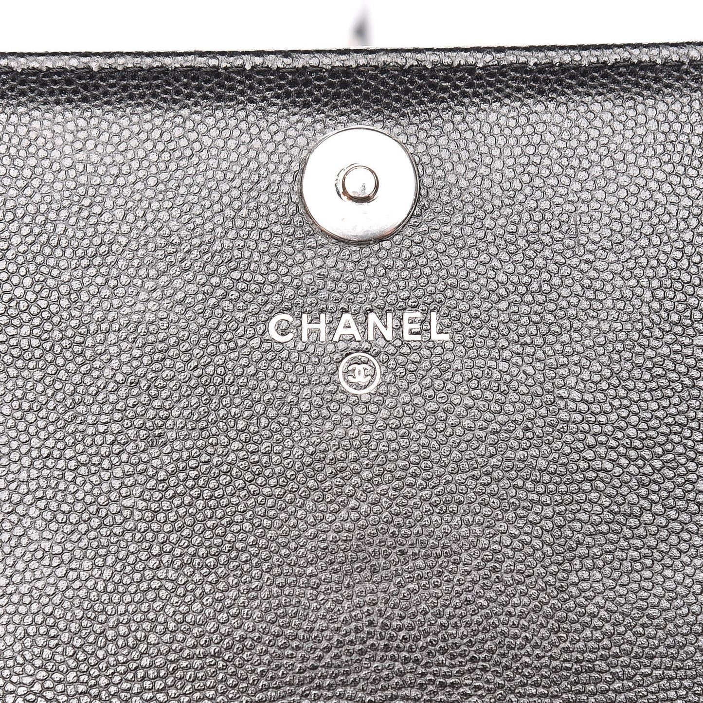 Caviar Quilted Square Wallet On Chain WOC Black