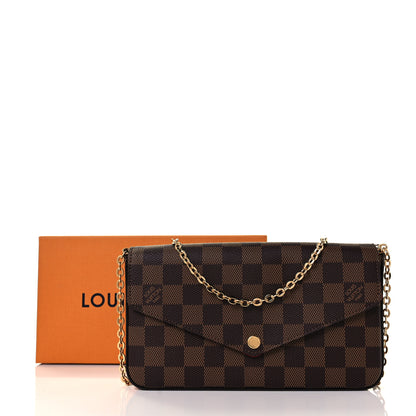 Louis Vuitton Damier Ebene Pochette Felicie Chain Wallet 9 of 9