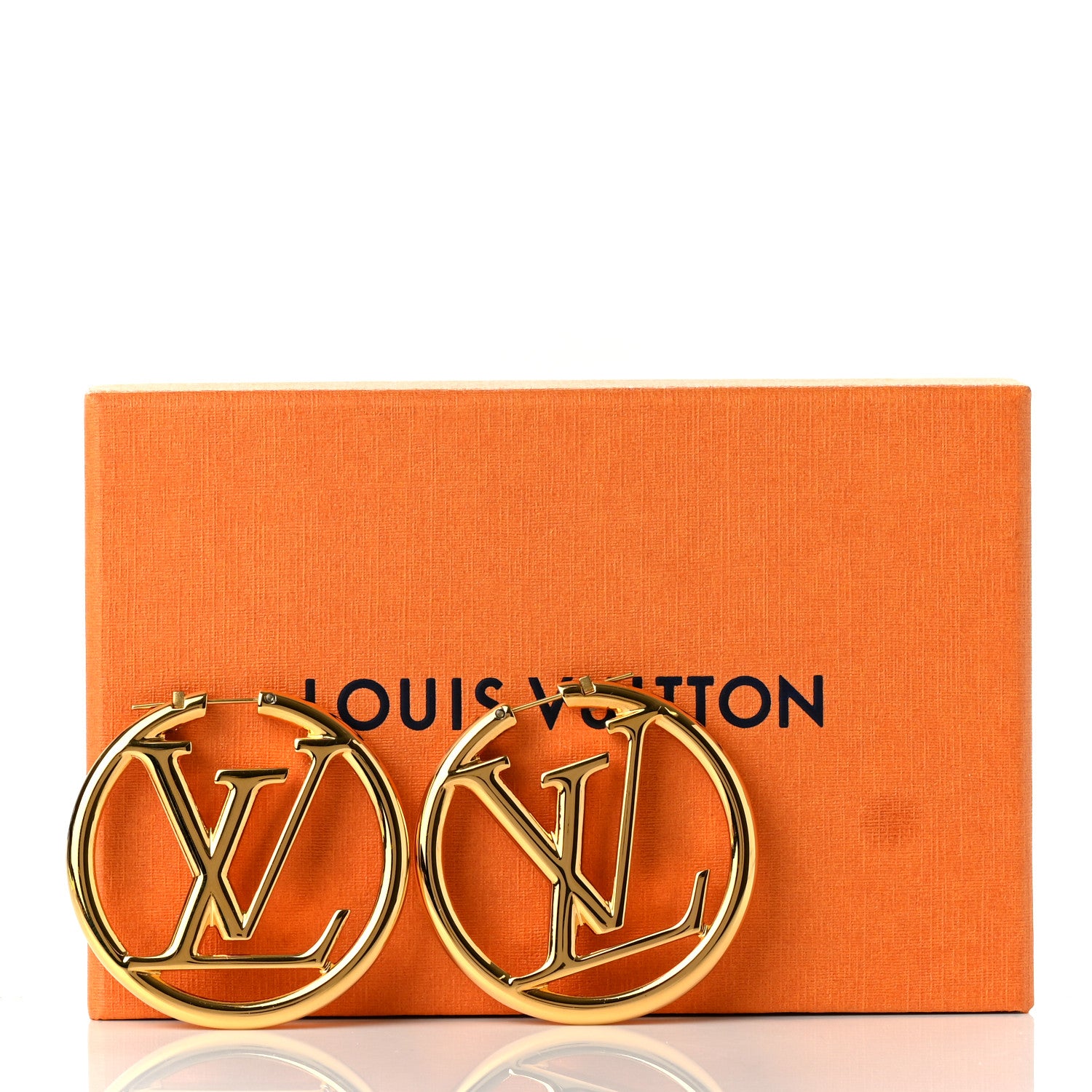 Louis Vuitton Metal Louise Hoop Earrings Gold 6 of 6