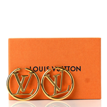 Louis Vuitton Metal Louise Hoop Earrings Gold 6 of 6