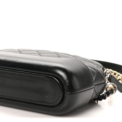Chanel Aged Calfskin Quilted Small Gabrielle Clutch With Chain Black 9 of 10