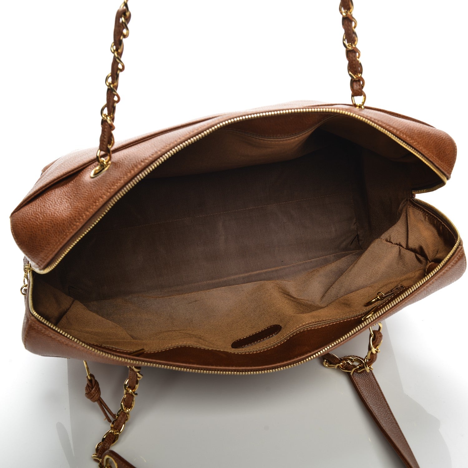 Chanel Caviar Large CC Shoulder Bag Light Brown 6 of 11