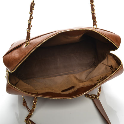 Chanel Caviar Large CC Shoulder Bag Light Brown 6 of 11