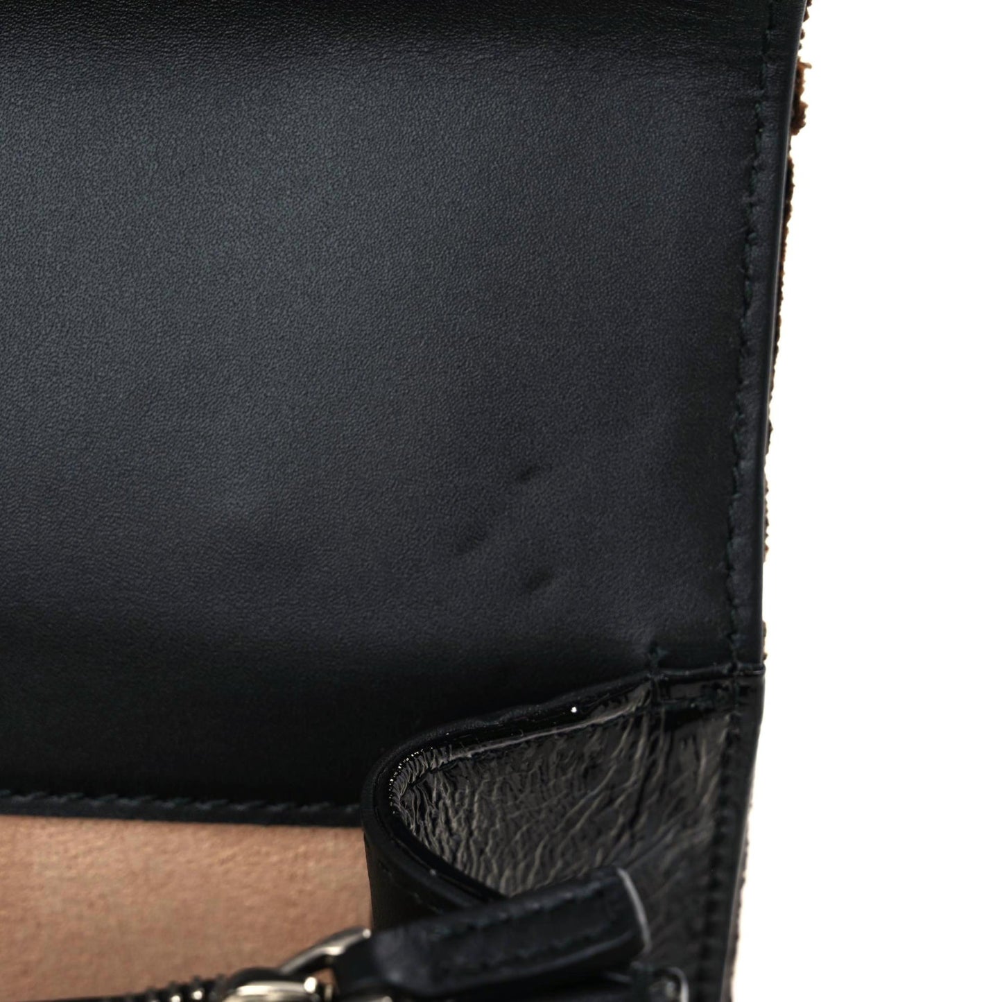 Velvet Skipper GG Monogram Small Dionysus Shoulder Bag Brown Black