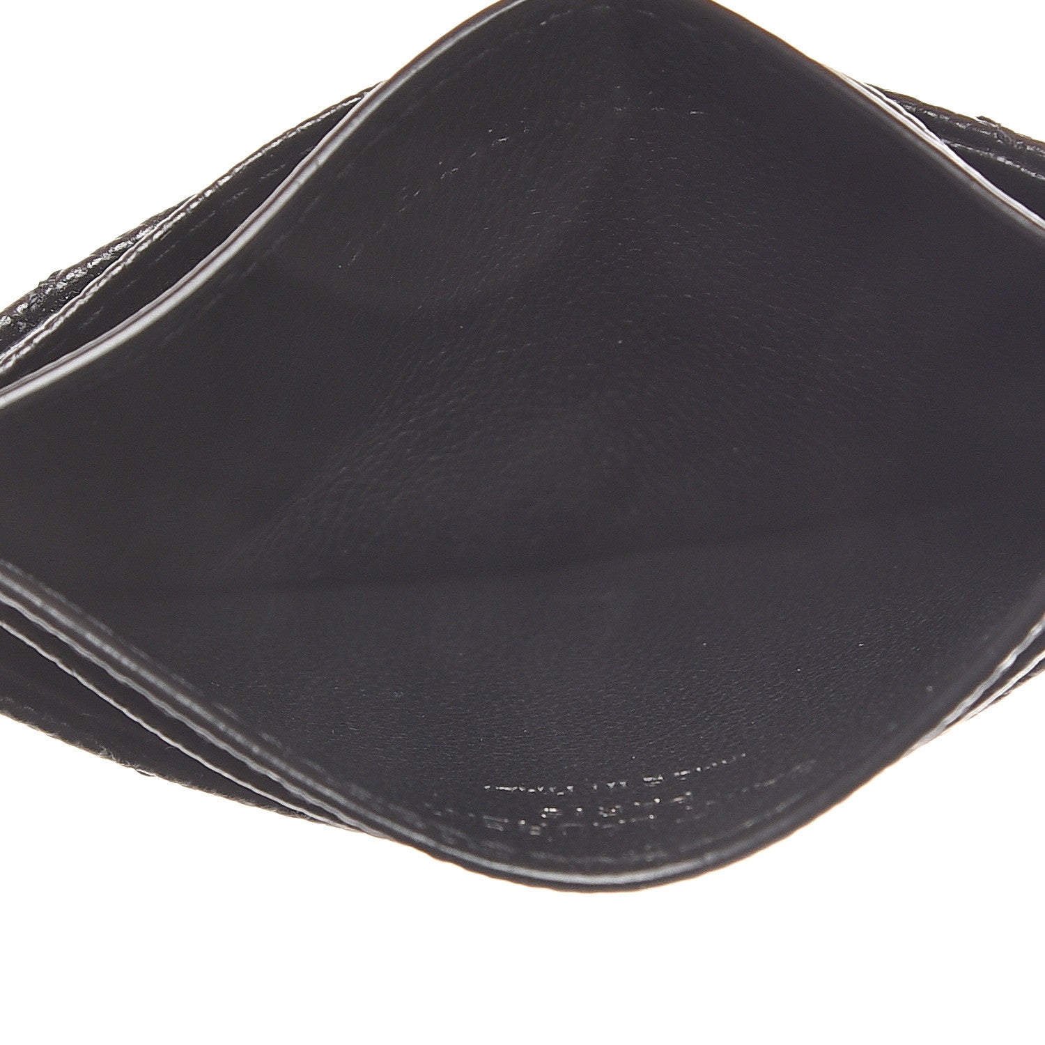 Saint Laurent Grain De Poudre Matelasse Chevron Monogram Credit Card Case Black 4 of 5