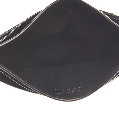 Saint Laurent Grain De Poudre Matelasse Chevron Monogram Credit Card Case Black 4 of 5