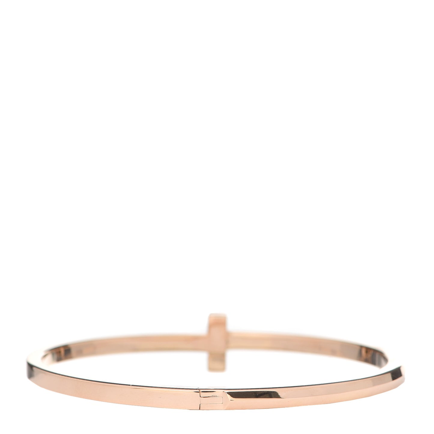 18K Rose Gold Narrow T T1 Hinged Bangle Bracelet