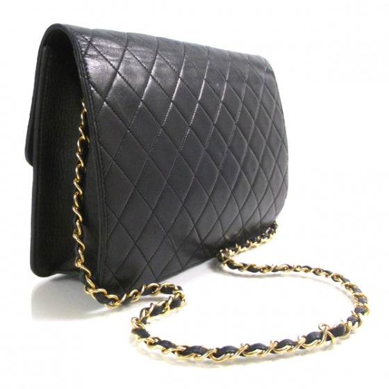 Lambskin Quilted Flap Navy