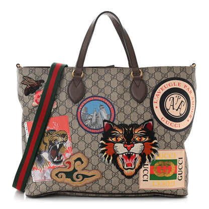 Gucci Soft GG Supreme Monogram Courrier Medium Crossbody Tote Beige New Acero 1 of 11