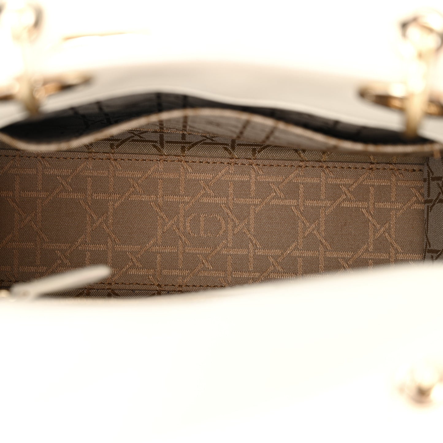 Lambskin Cannage Small Lucky Badges My Lady Dior White