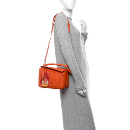 Loewe X HOWLS MOVING CASTLE Satin Calfskin Small Calcifer Puzzle Orange 2 of 11