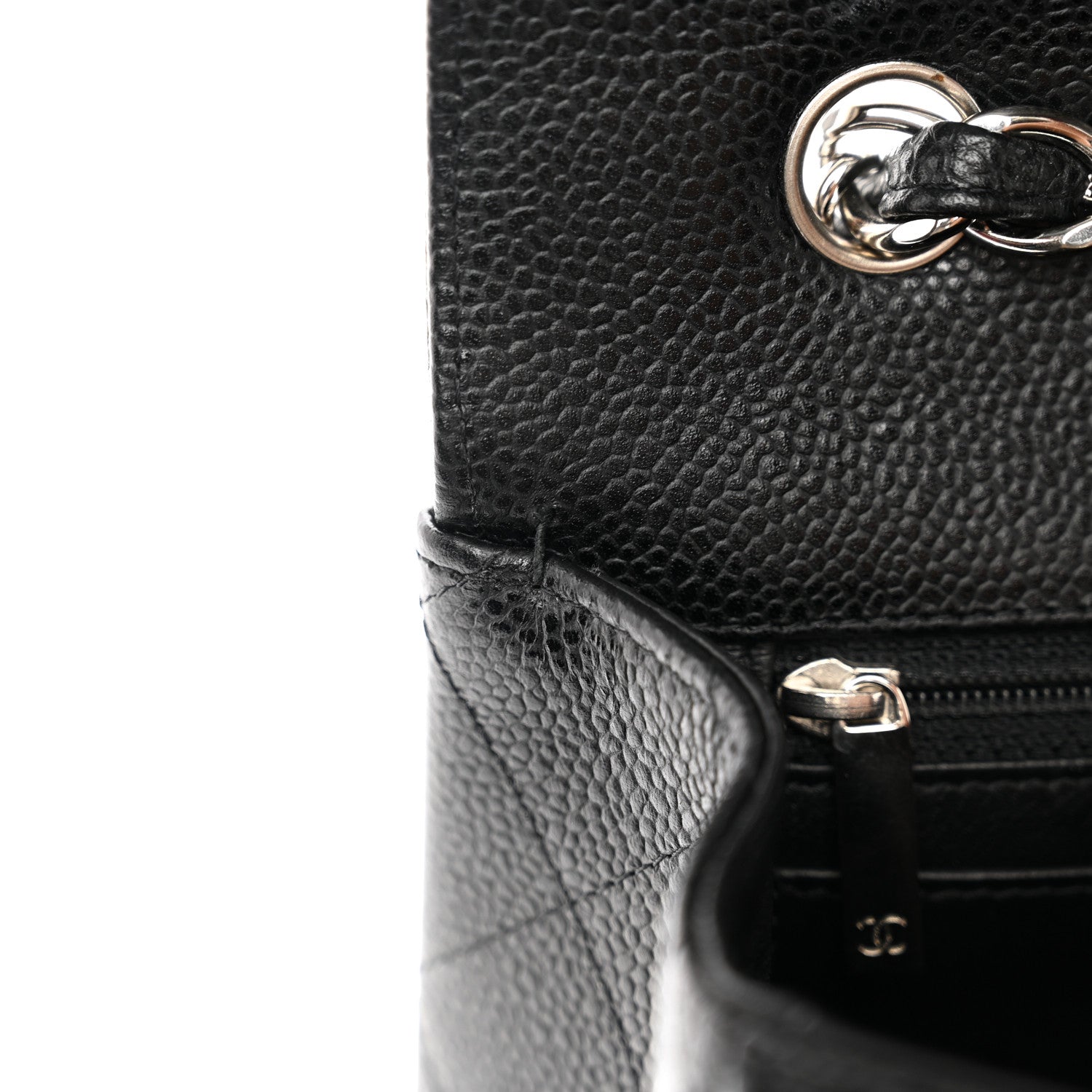 Chanel Caviar Quilted Jumbo Single Flap Black 11 of 12
