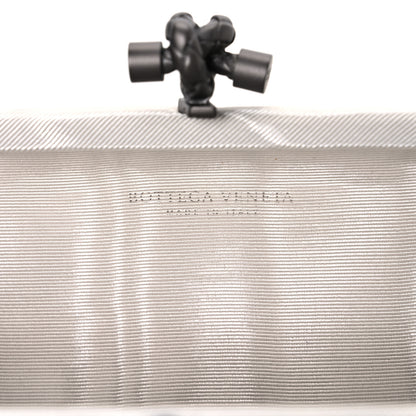 Bottega Veneta Silk Faille Intrecciato Knot Clutch Mist 6 of 6