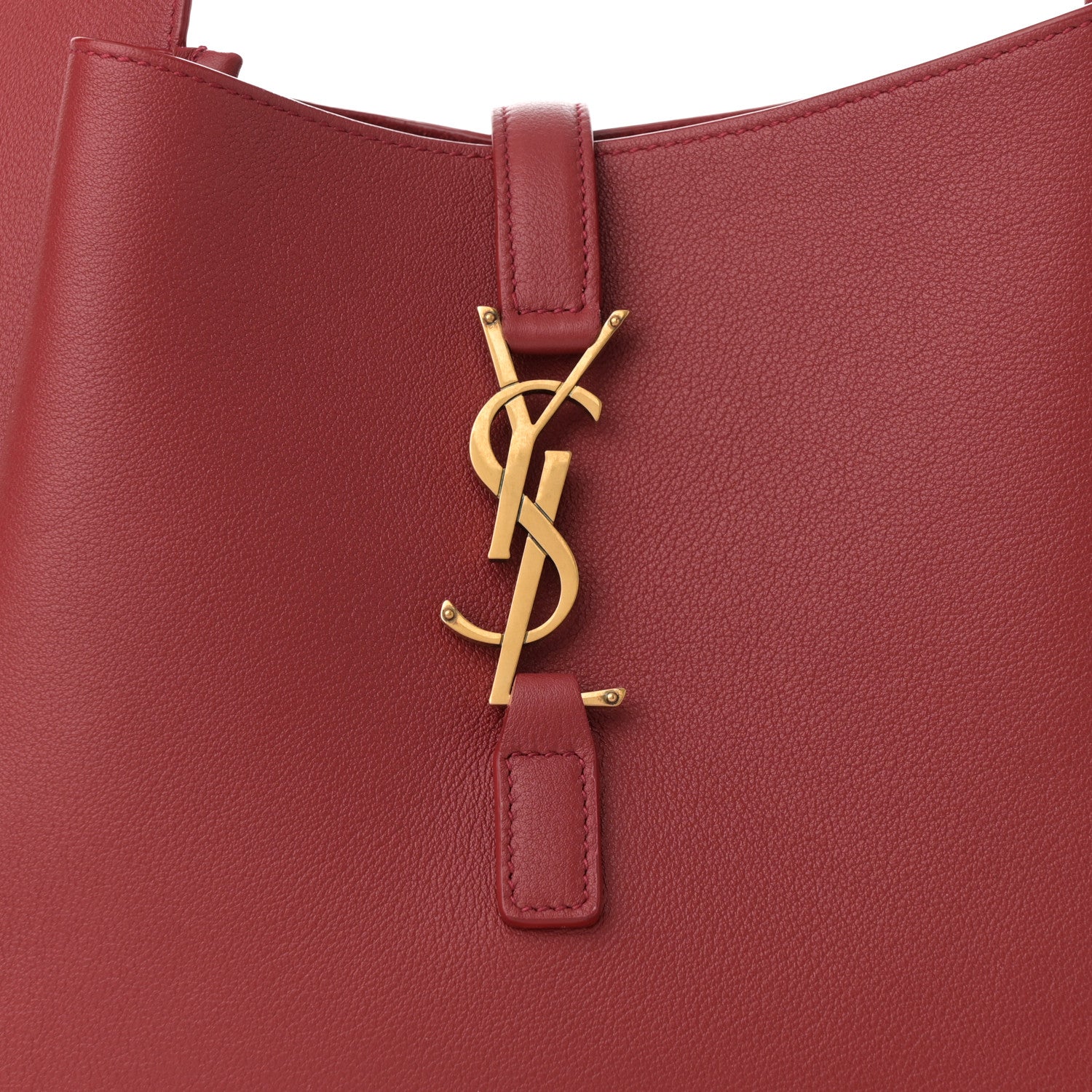 Saint Laurent Smooth Calfskin Small Le 5 A 7 Soft Hobo Red Danger 7 of 9