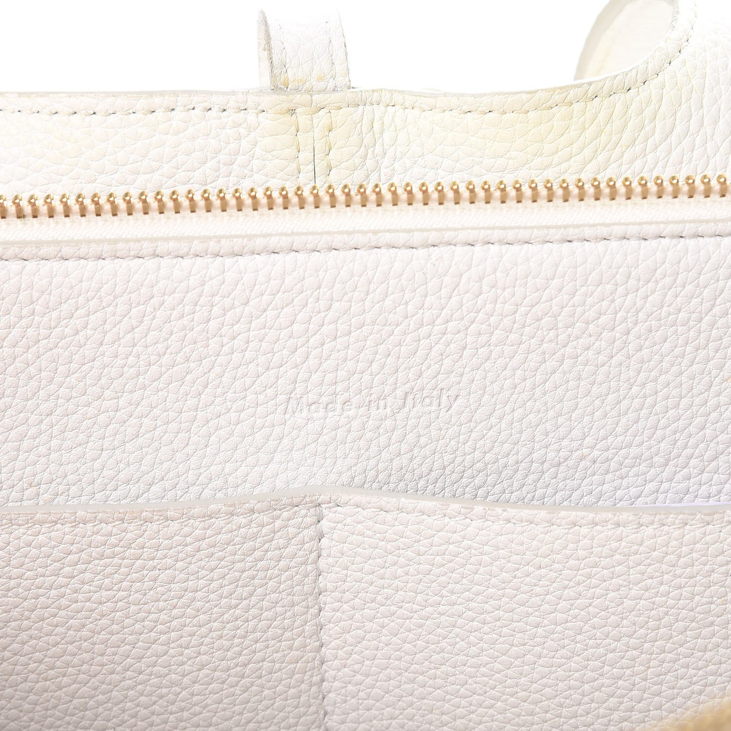 Baby Grained Calfskin Small Tri-Fold Bag White