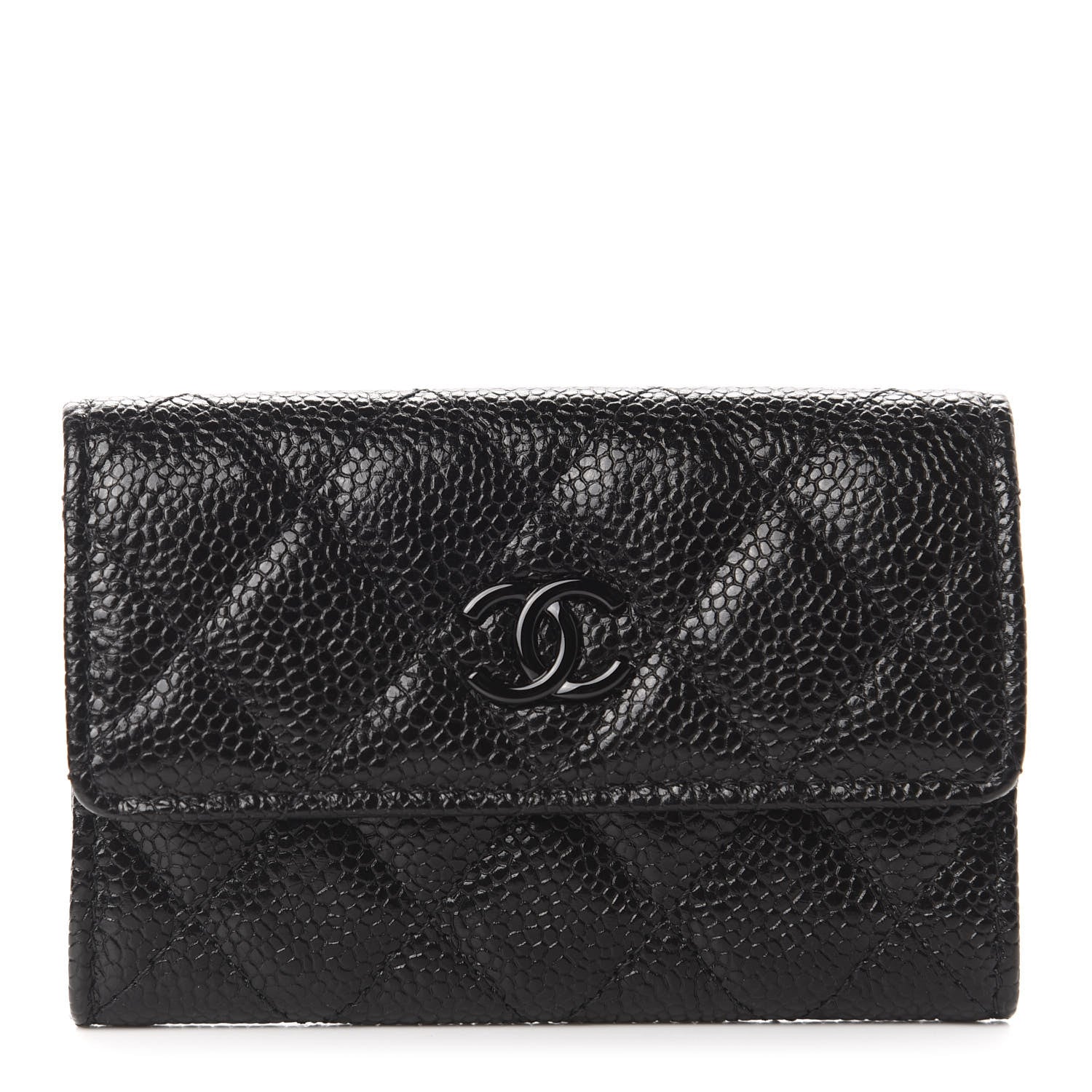 Chanel Caviar Quilted Incognito Flap Card Holder Black 1 of 9