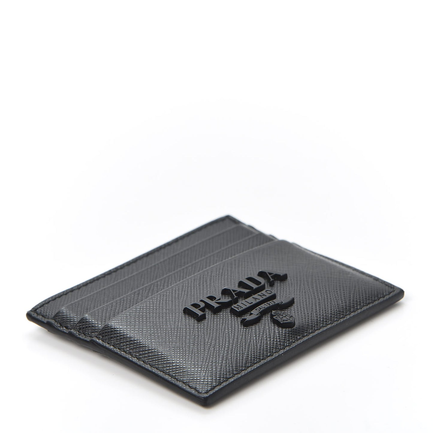 Saffiano Shine Monochrome Card Holder Black