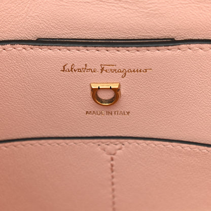 Salvatore Ferragamo Hammered Calfskin Medium Gancini Top Handle Bag Black 6 of 10