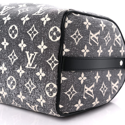 Louis Vuitton Denim Monogram Jacquard Speedy Bandouliere 25 Black 8 of 9
