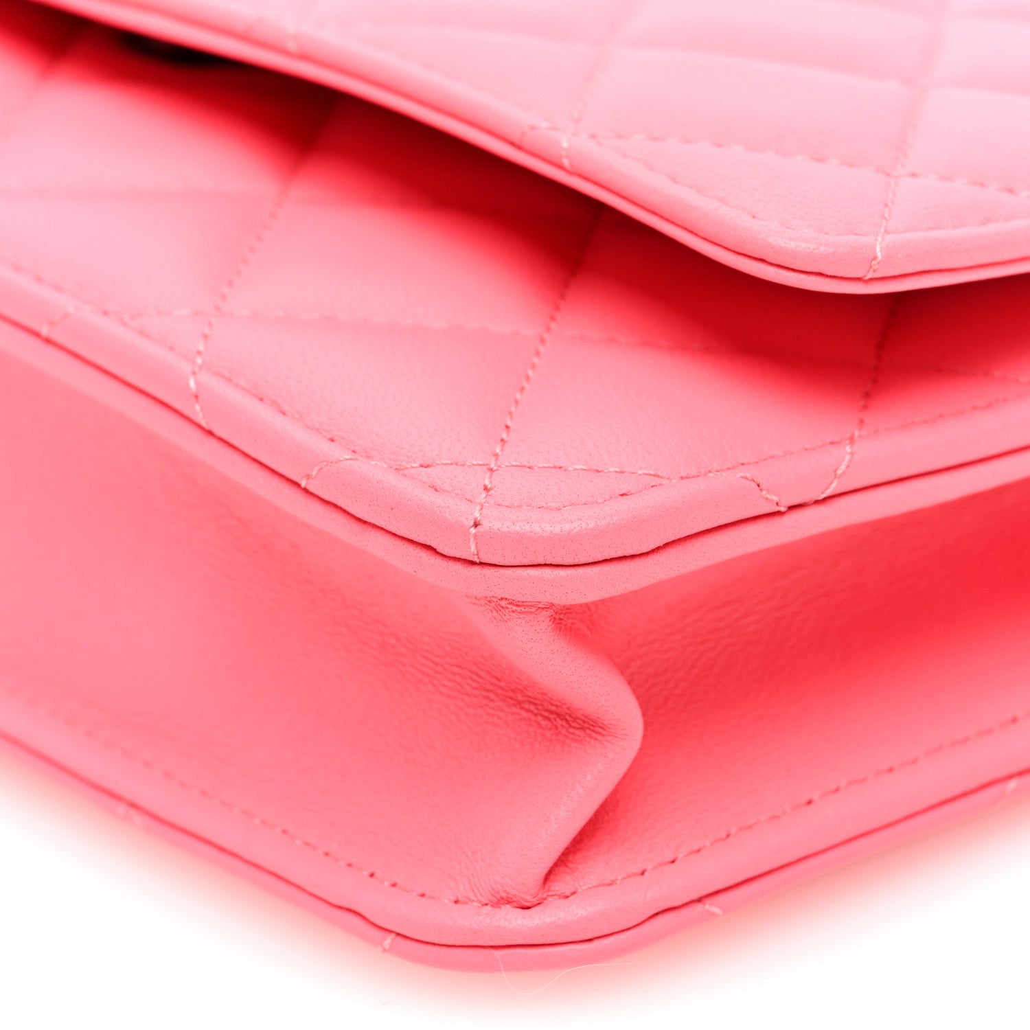 Chanel Lambskin Quilted Wallet On Chain WOC Coral Pink 10 of 10