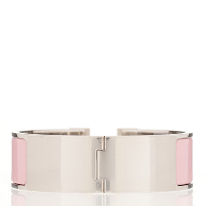 Hermes Enamel Wide Clic Clac H Bracelet GM Rose Nacarat 3 of 5
