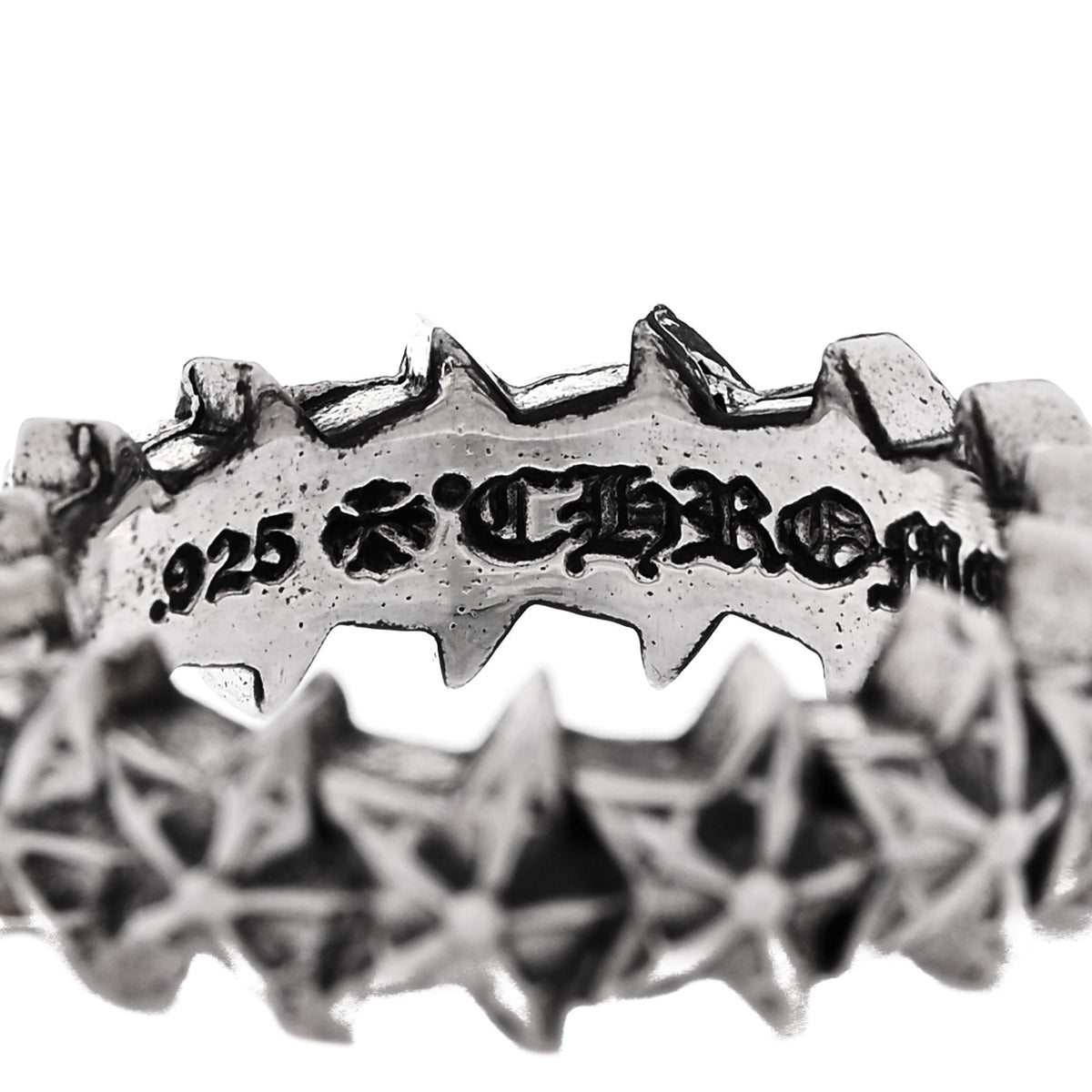 Chrome Hearts Sterling Silver Star Band Ring 49 4.75 4 of 6